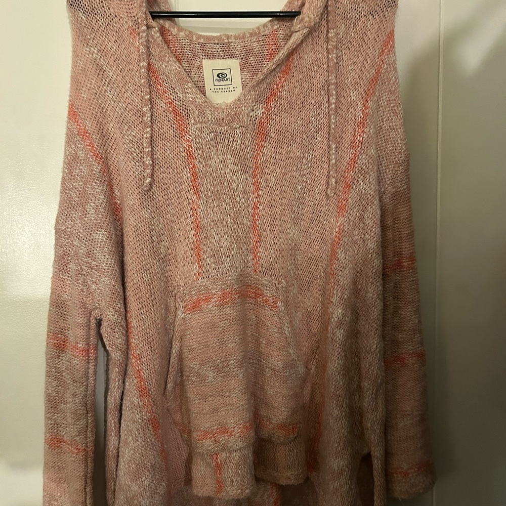 Rip Curl Pink and Orange Cowl Neck Sweater